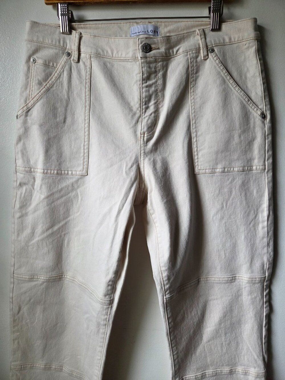 EUC LOFT MADE & LOVED CREAM THE GIRLFRIEND JEANS SIZE 31 / 12 - Picture 3 of 16